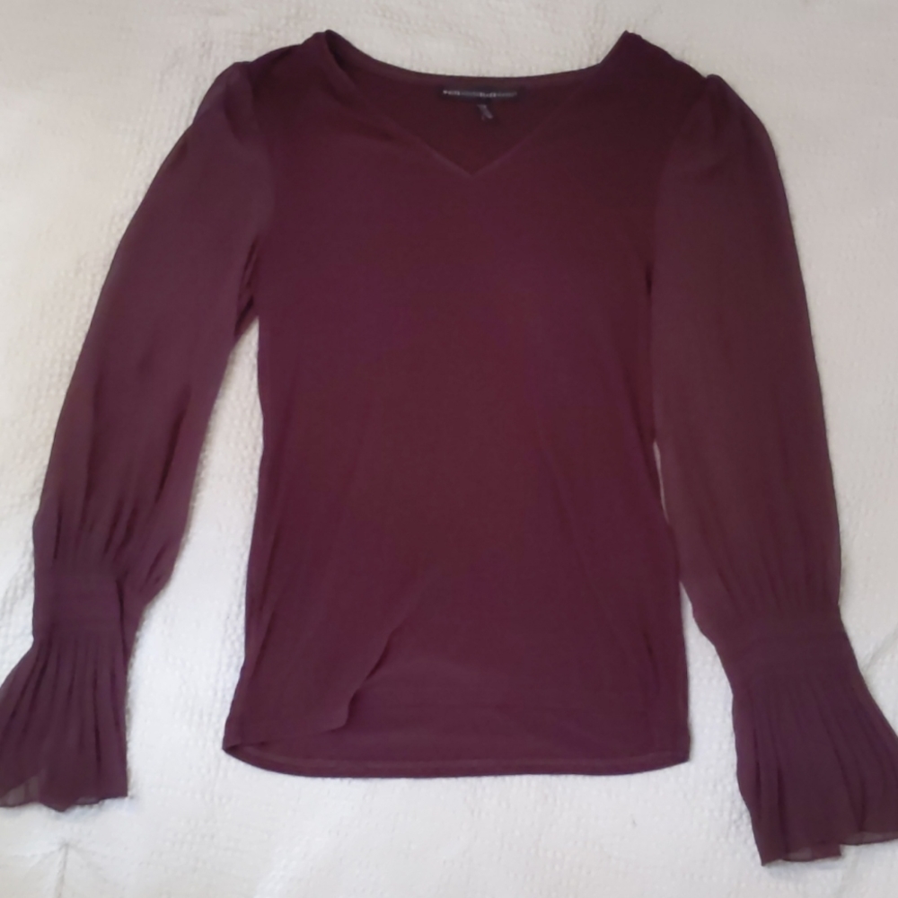 Burgundy knit blouse, White House Black Market, XS